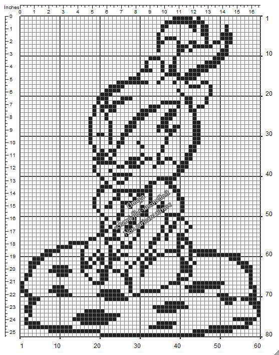 Baby Ciottolina I Flintstones schema gratis copertina bambina uncinetto filet piccola 60 x 80 quadretti