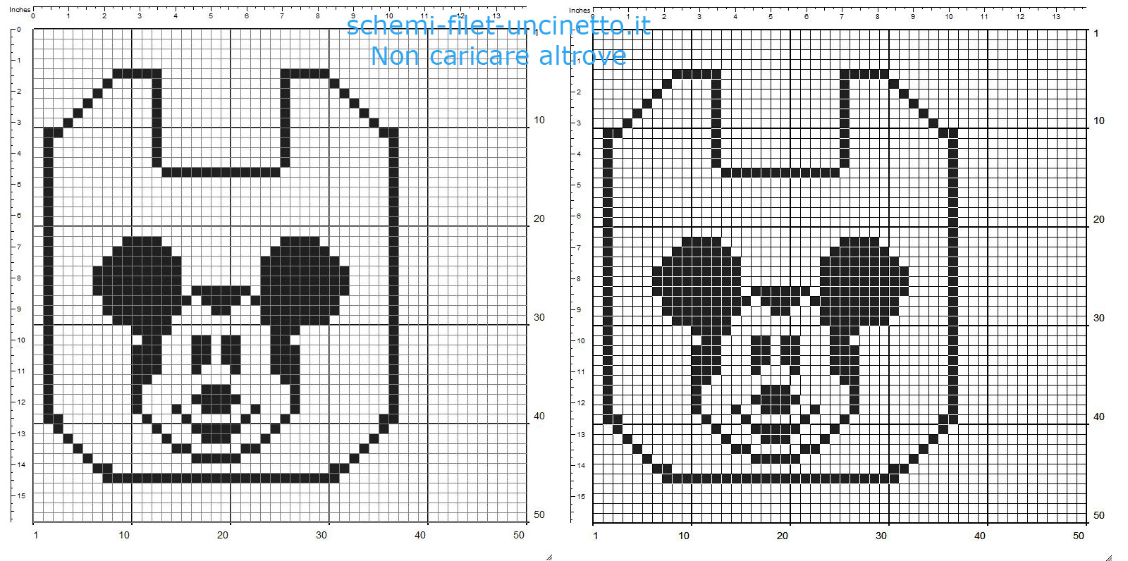 Bavaglino a filet uncinetto con Disney Topolino schema gratuito