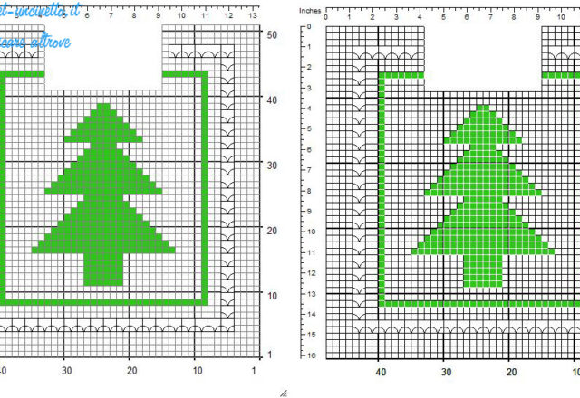 Bavaglino bimbo bimba con albero di Natale a uncinetto filet