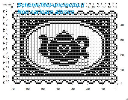 Centrino rettangolare per vassoio teiera schema filet uncinetto