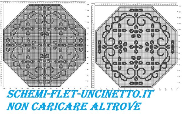 Centro ottagonale schema filet uncinetto gratis