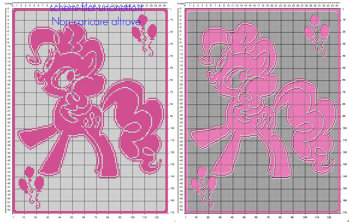 Copertina neonato filet uncinetto con Pinkie Pie delle My Little Pony schema gratis