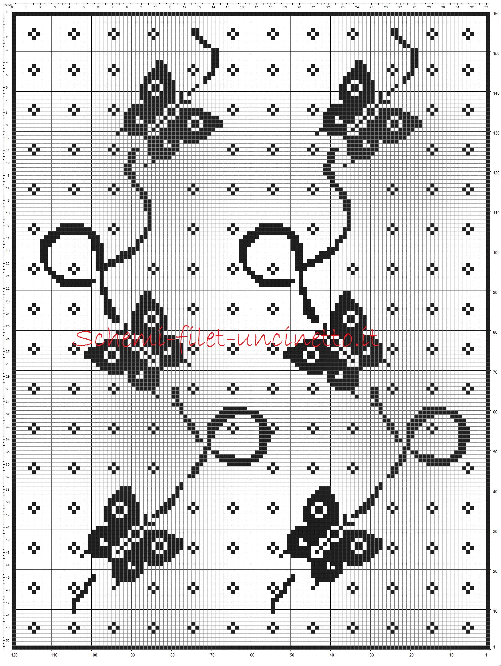 Copertinavolo di farfalle schema filet uncinetto