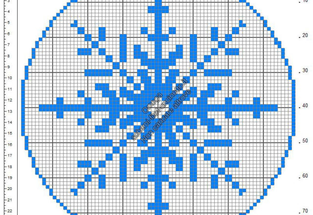 Fiocco di neve di Natale centrino rotondo schemi filet uncinetto gratuiti 78x78