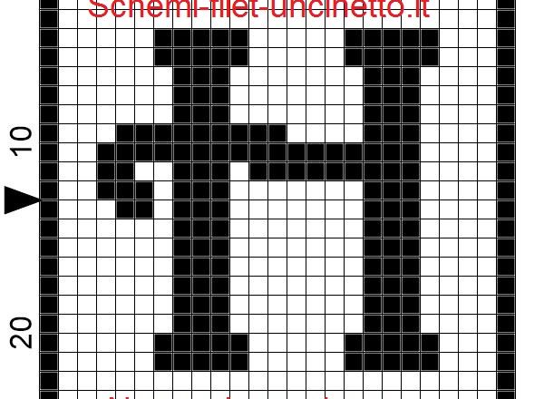 Lettera h filet schema gratis