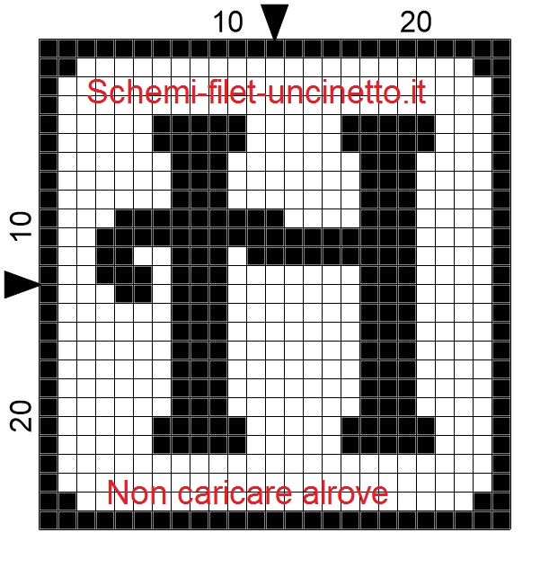 Lettera h filet schema gratis