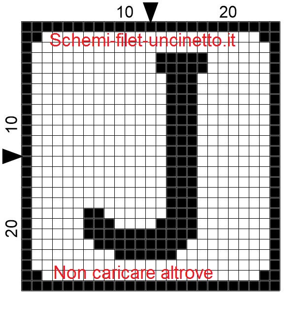 Lettera j filet schema gratis