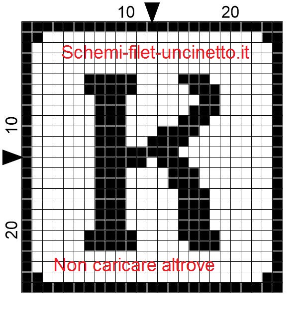 Lettera k filet schema gratis