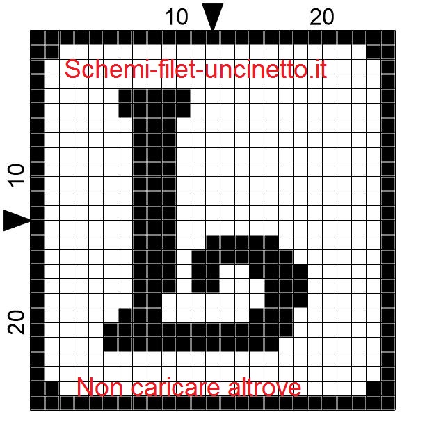 Lettera l filet schema gratis