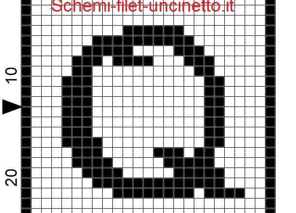 Lettera q filet schema gratis