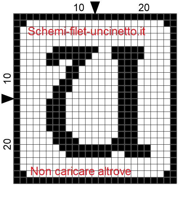 Lettera u filet schema gratis