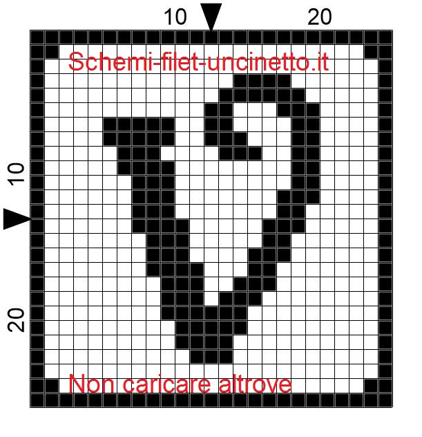 Lettera v filet schema gratis