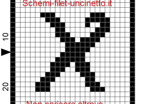 Lettera x filet schema gratis