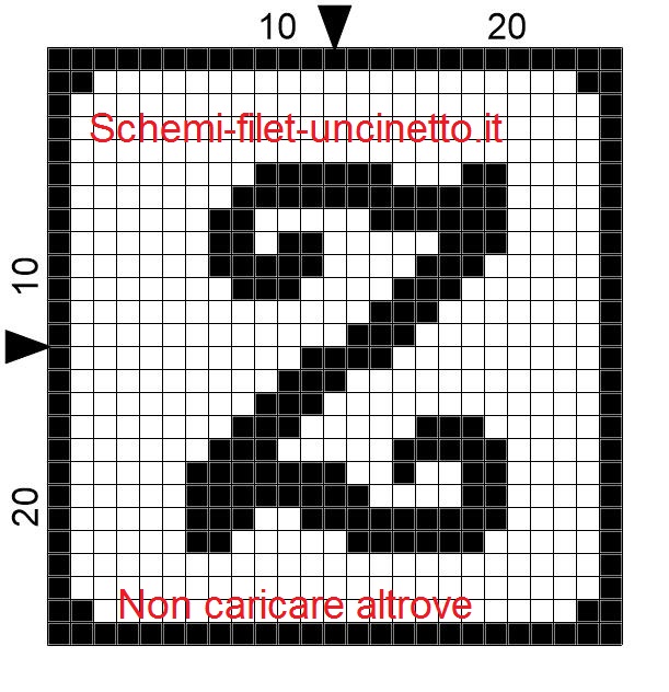 Lettera z filet schema gratis