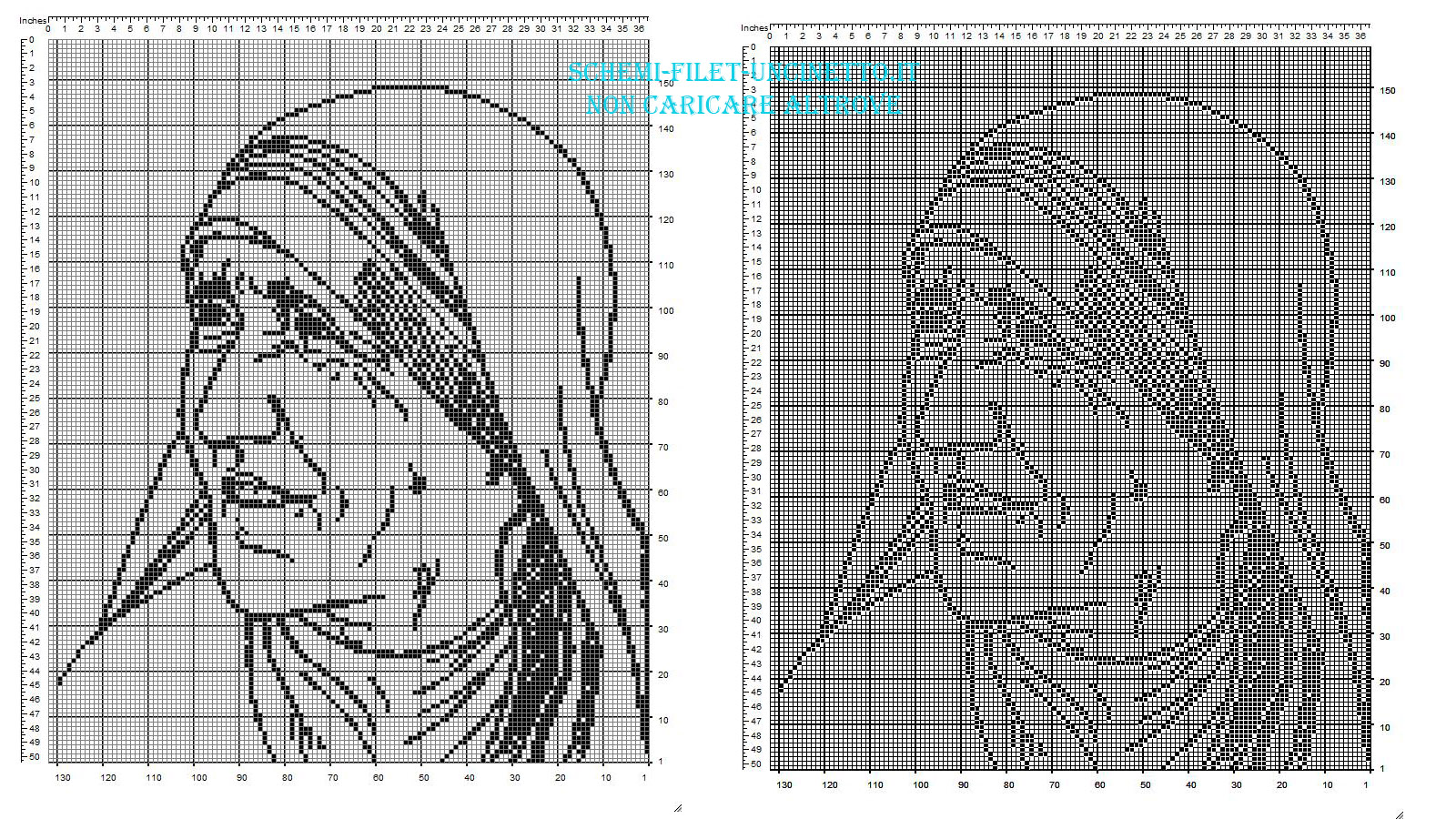 Madre Teresa di Calcutta schema filet uncinetto gratis