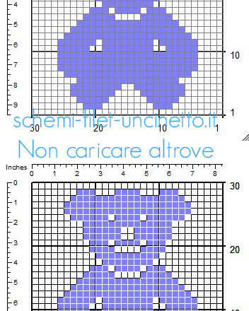 Orsetto piccolo semplice inserto schema uncinetto filet