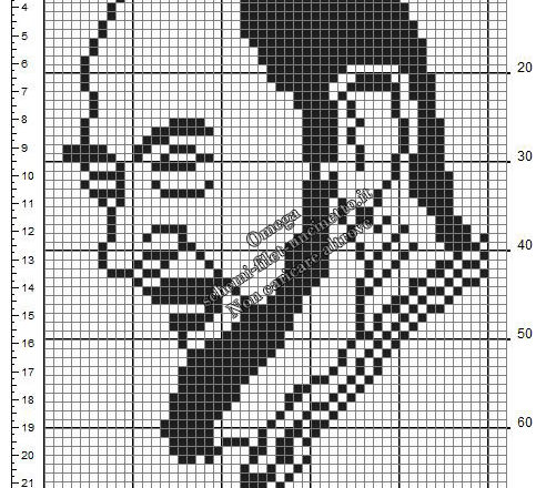 Padre Pio piccolo schema uncinetto filet gratuito