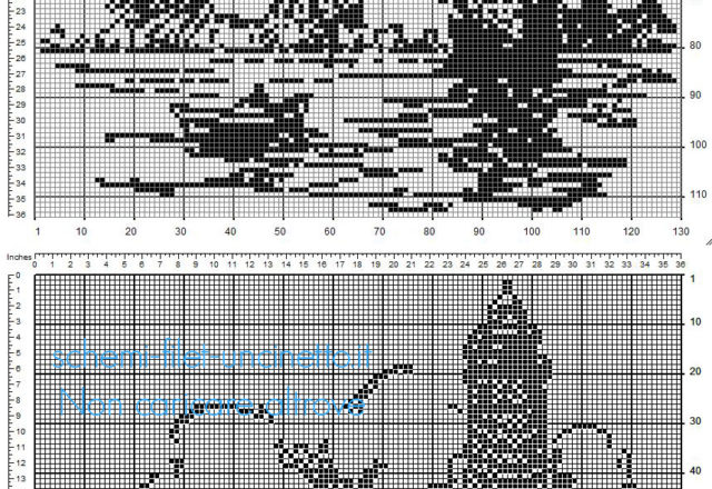 Quadro casa a uncinetto filet schema gratuito con il faro