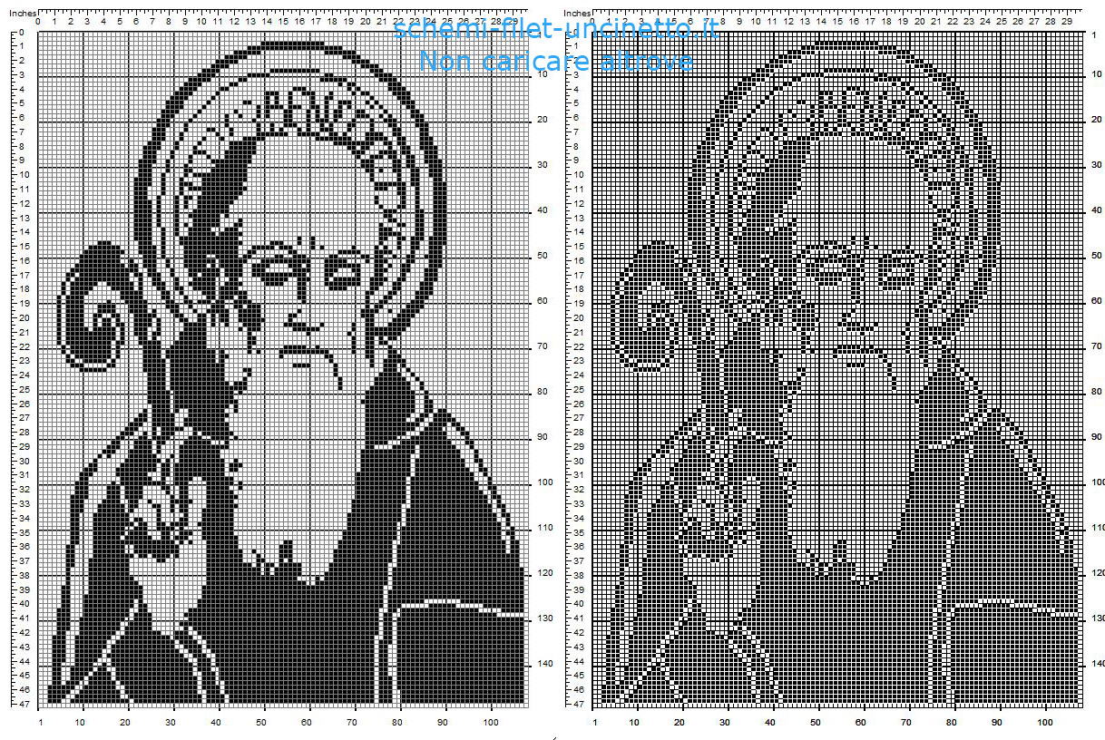 San Benedetto da Norcia schema gratis uncinetto filet