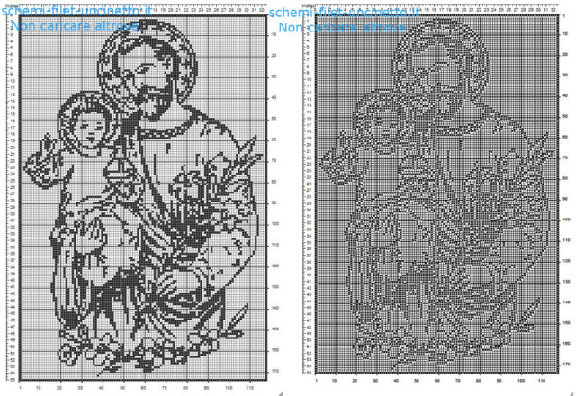 San Giuseppe schema filet uncinetto gratis idea quadro casa religioso 170 quadretti