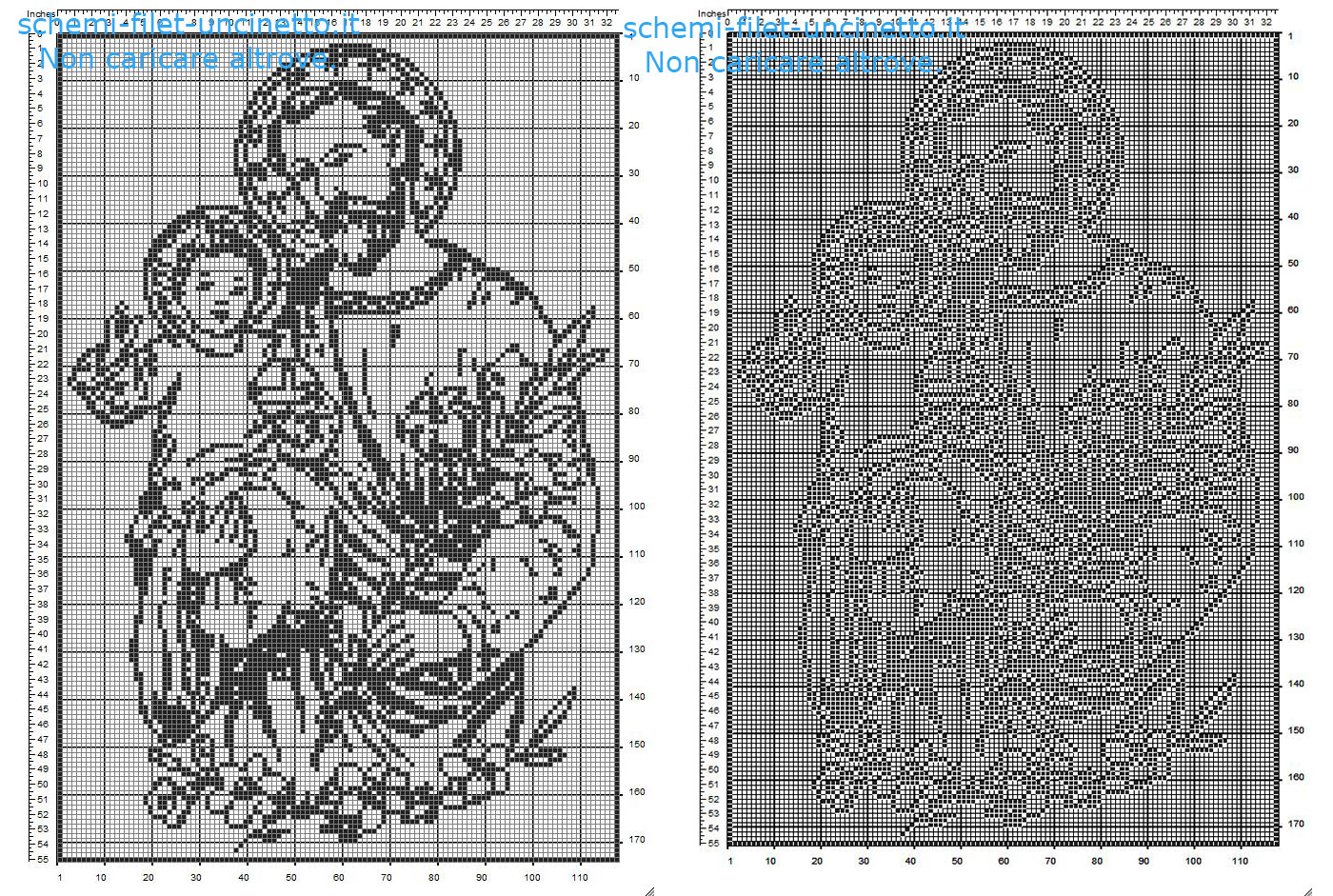 San Giuseppe schema filet uncinetto gratis idea quadro casa religioso 170 quadretti