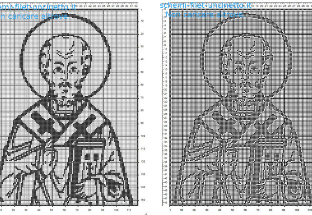 San Nicola di Bari schema filet uncinetto gratis idea quadro casa salotto