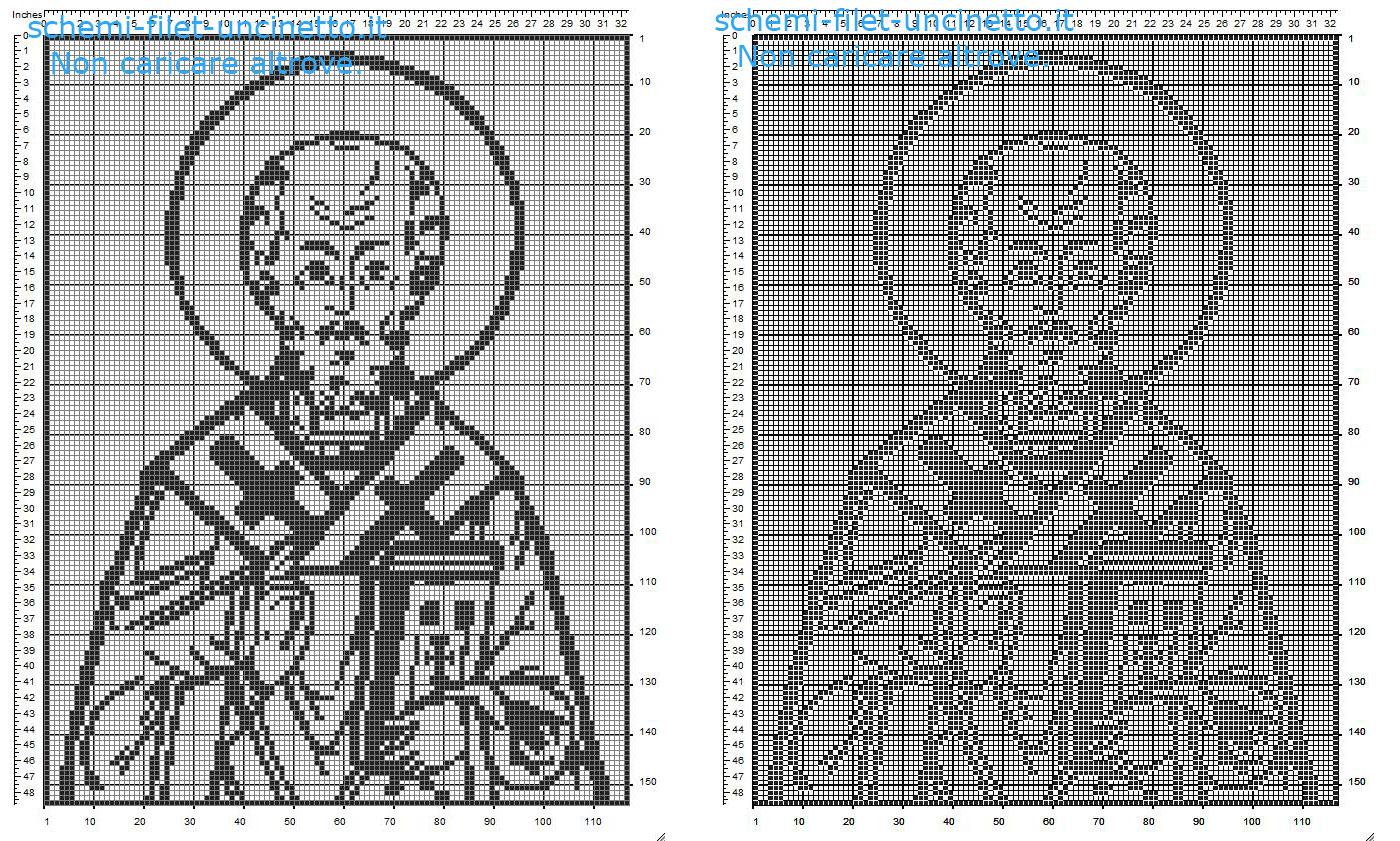 San Nicola di Bari schema filet uncinetto gratis idea quadro casa salotto