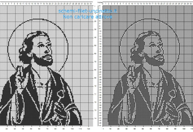 San Pietro Apostolo schema uncinetto filet gratuito