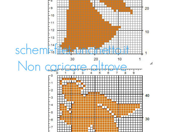 Schema a uncinetto filet gratis Angelo con aureola colorato che prega