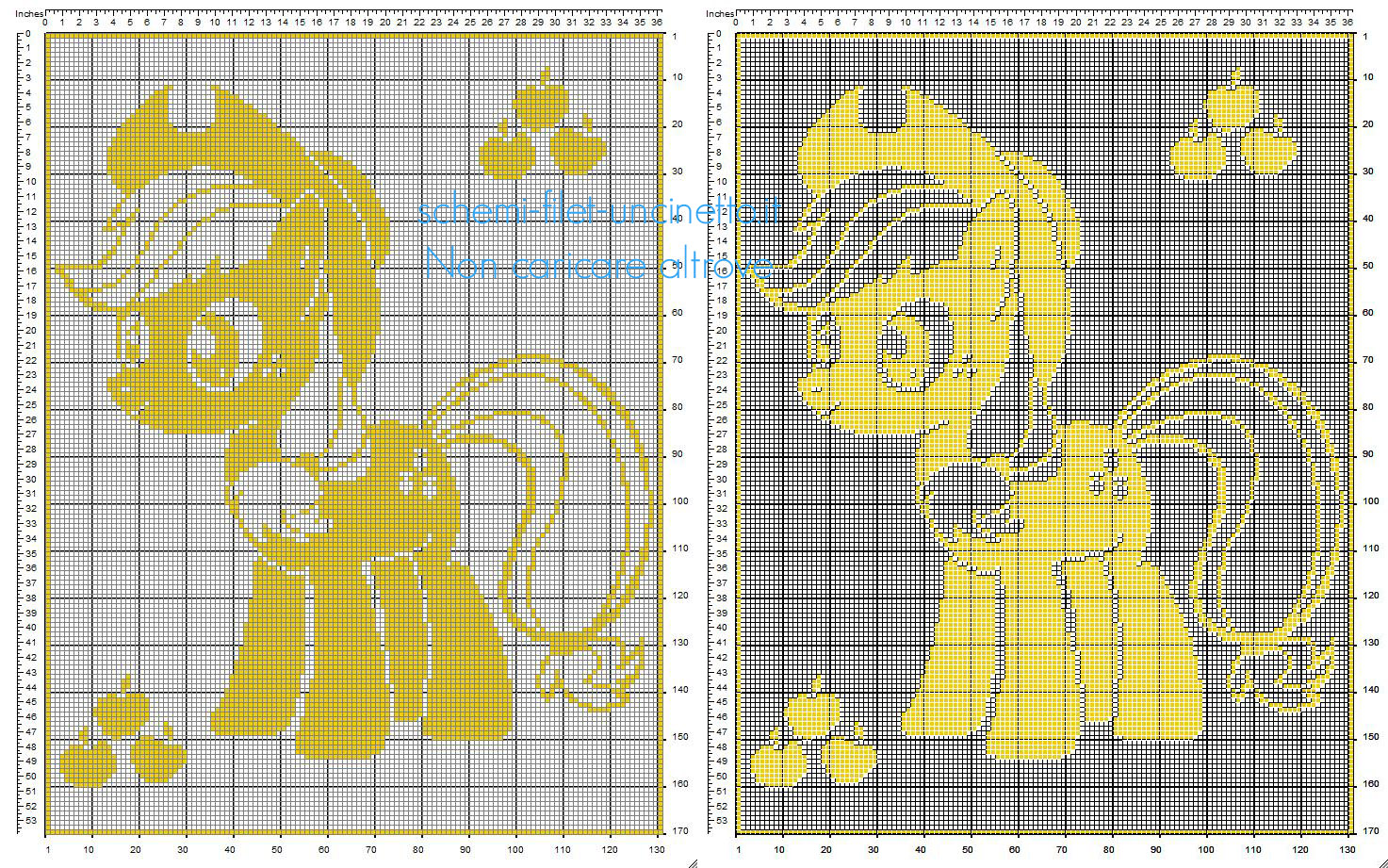 Schema copertina neonato uncinetto filet con Applejack personaggio My Little Pony