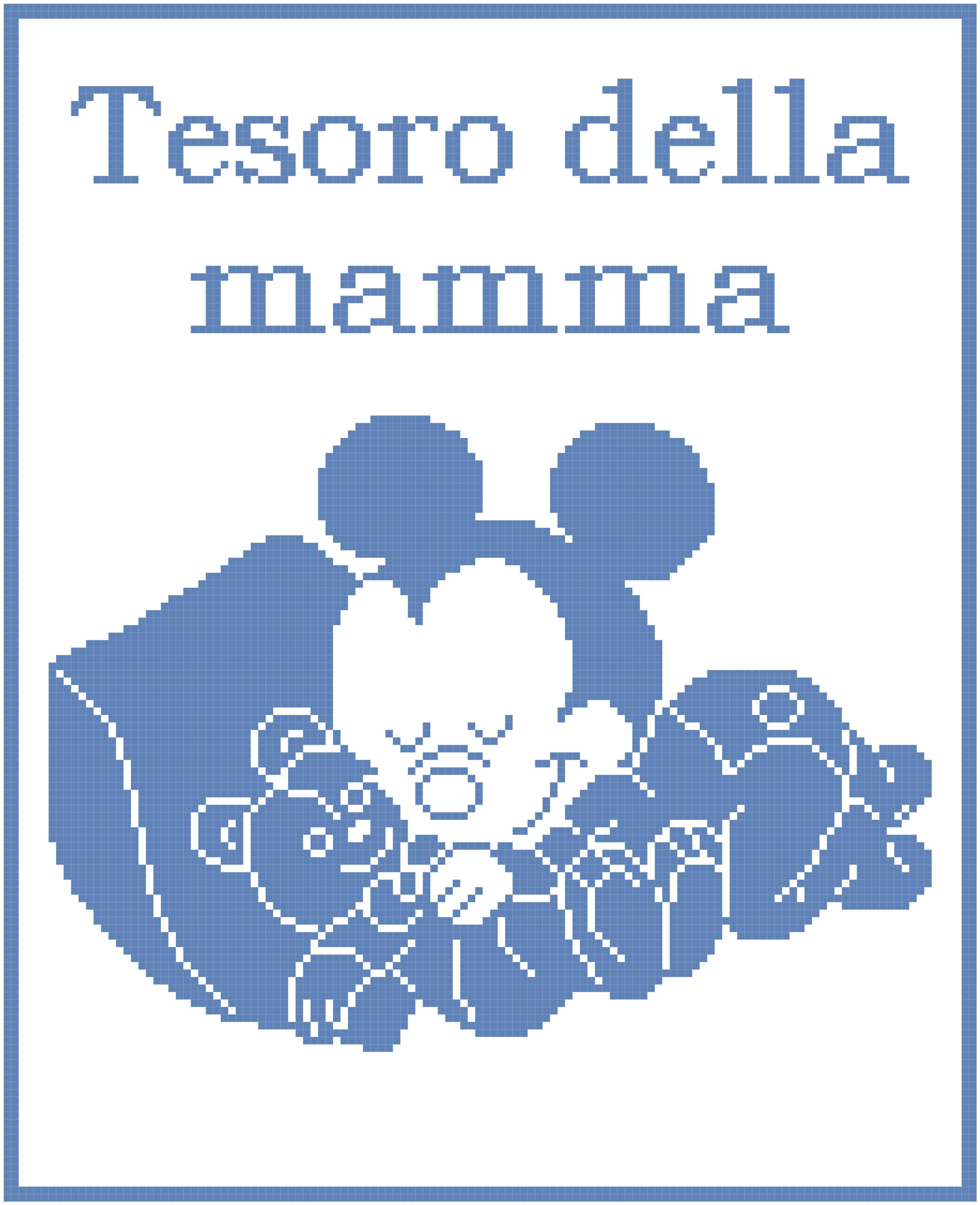 Schema filet uncinetto copertina con baby Topolno che dorme con orsetto