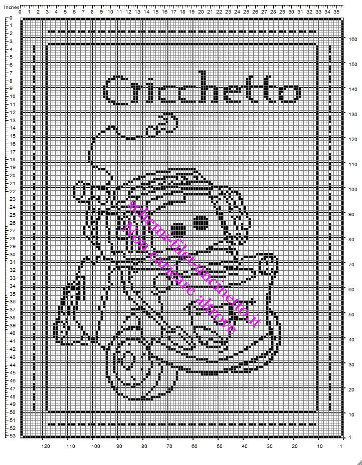 Schema gratis uncinetto filet copertina neonato con Cricchetto di Disney Cars