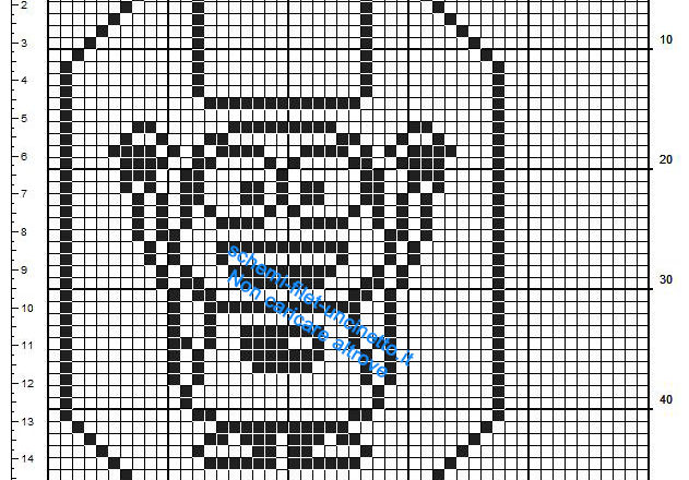 Schema uncinetto filet gratis bavaglino con Bob dei Minions