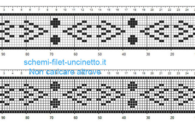 Schemi bordi uncinetto filet gratuiti motivo azteco 2