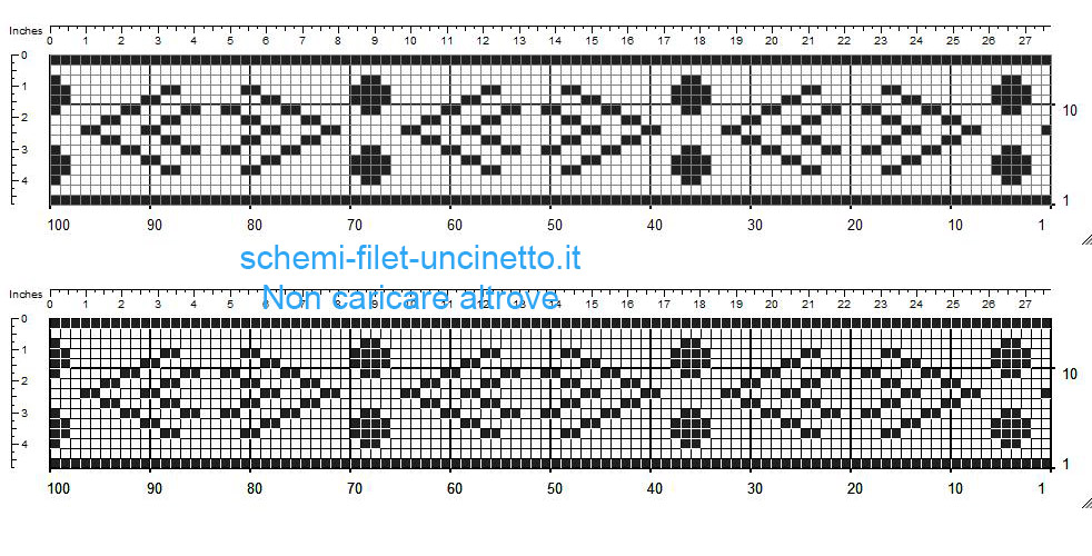 Schemi bordi uncinetto filet gratuiti motivo azteco 2