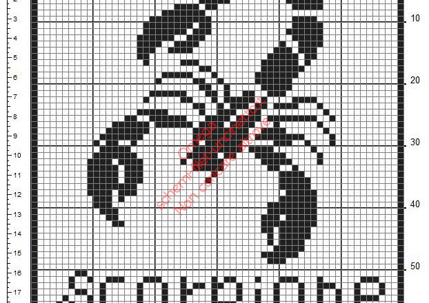 Scorpione Segni Zodiacali 60 x 60 schemi gratuiti uncinetto filet