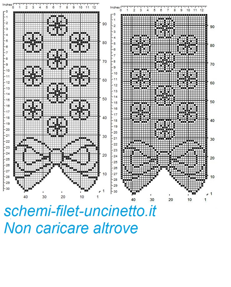 Tenda con fiocco e fiorellini filet uncinetto gratis