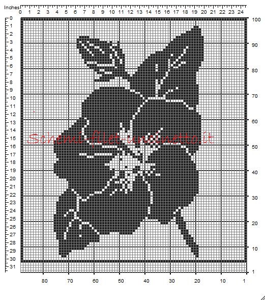 Tendina 96 x 89 quadretti filet uncinetto fiore grande