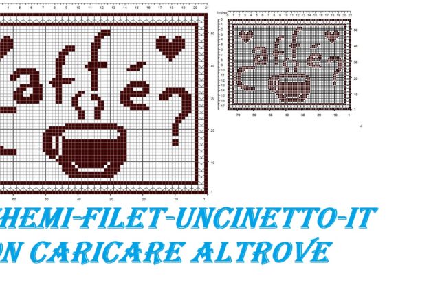 Tovaglietta prima colazione caffè filet uncinetto schema gratis