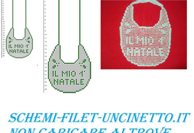 bavaglino il mio primo natale schema filet uncinetto gratis