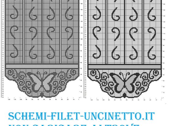 tenda con farfalla filet uncinetto schema gratis