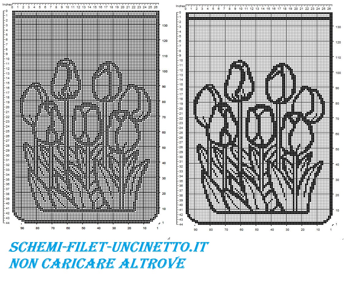 tenda tulipani filet schema gratis Schemi filet