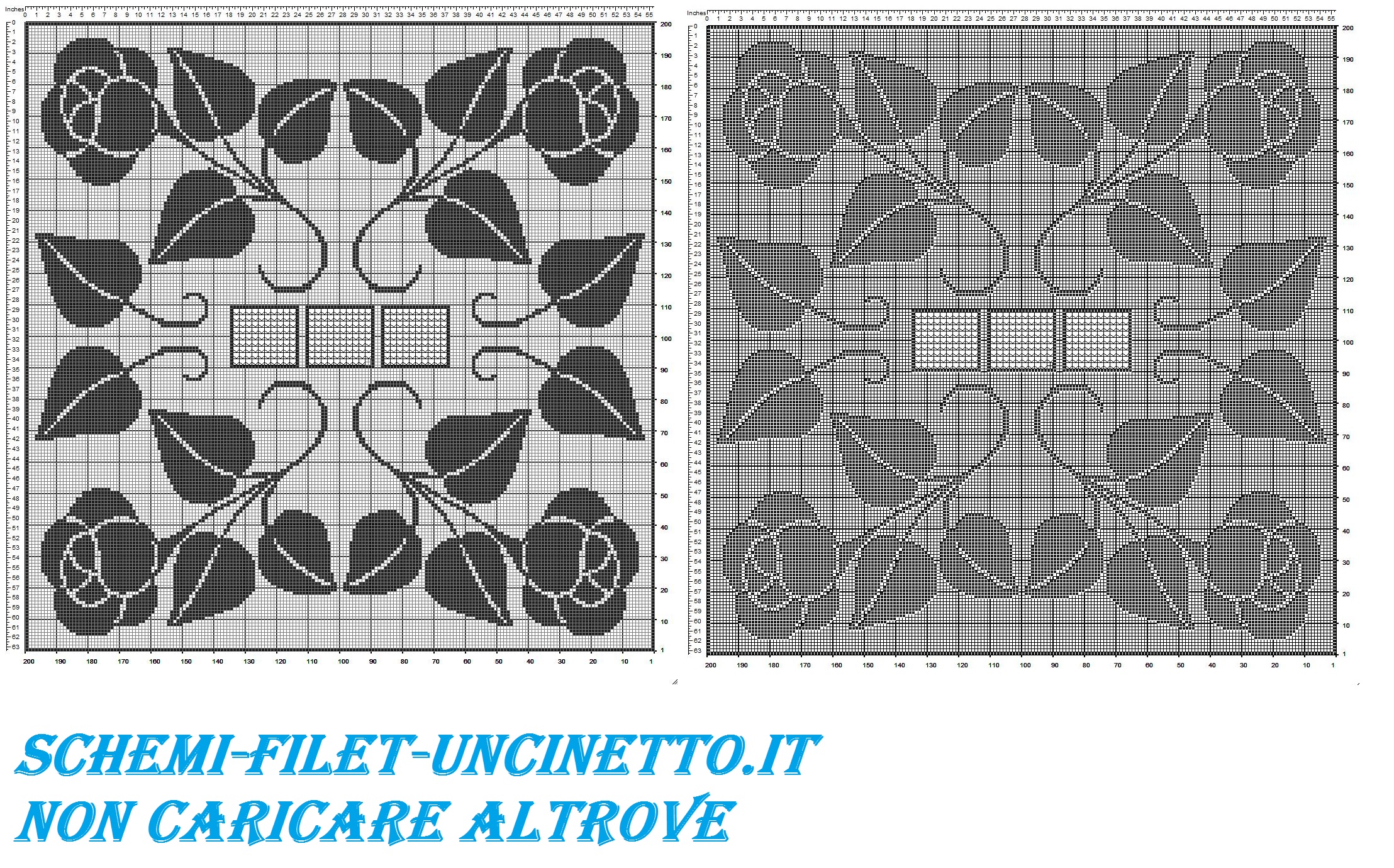 tovaglia quadrata con rose schema punto filet uncinetto gratis